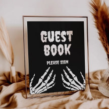 Gothic Halloween Baby Shower Guest Bok-tecken