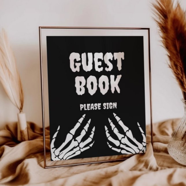 Gothic Halloween Baby Shower Guest Bok-tecken Poster (Skapare uppladdad)