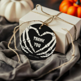 Gothic Halloween Baby Shower Round Gåvor Etiketter