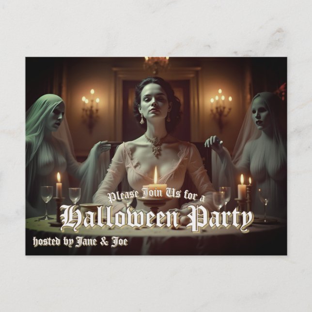 Gothic Halloween Banquet i Candlelight Helg Vykort (Framsida)