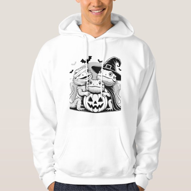 Gothic Halloween Bearded Dragon Trio Hoodie (Framsida)