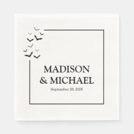 Gothic Halloween Black Fladdermus Bröllop Pappersservett