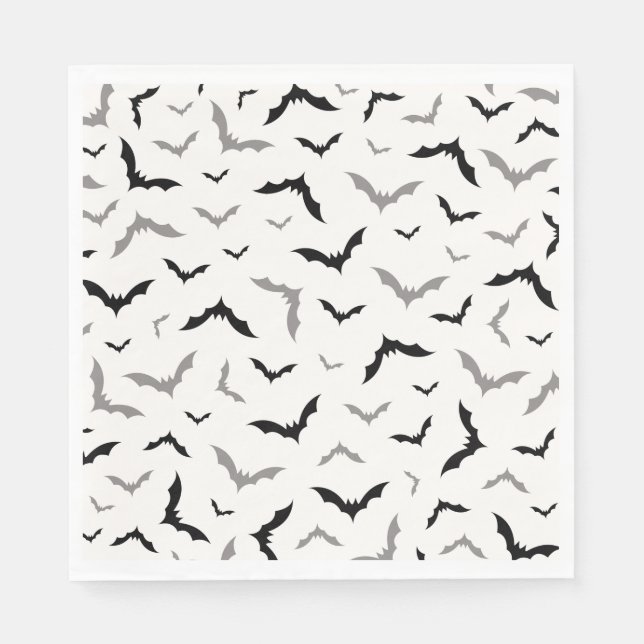 Gothic Halloween Black Fladdermus Bröllop Pappersservett (Framsidan)