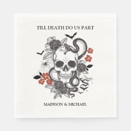 Gothic Halloween Black och Burgundy Bröllop Pappersservett