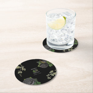 Gothic Halloween Black Ro Bröllop Underlägg Papper Rund