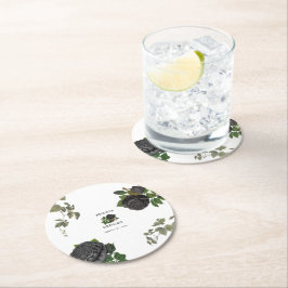 Gothic Halloween Black Ro Bröllop Underlägg Papper Rund