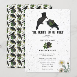 Gothic Halloween Black Ro Kråka Bröllop Inbjudningar