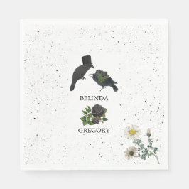 Gothic Halloween Black Ro Kråka Bröllop Pappersservett