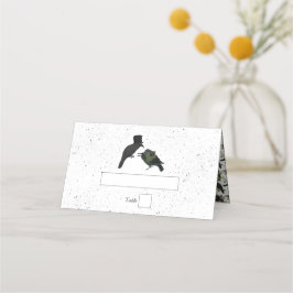 Gothic Halloween Black Ro Kråka Bröllop Placeringskort