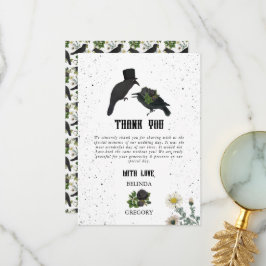 Gothic Halloween Black Ro Kråka Bröllop Tack Kort