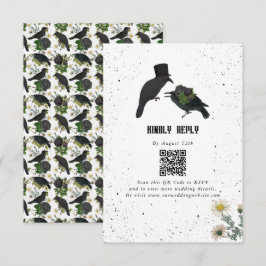 Gothic Halloween Black Ro Kråka Bröllop Tilläggskort