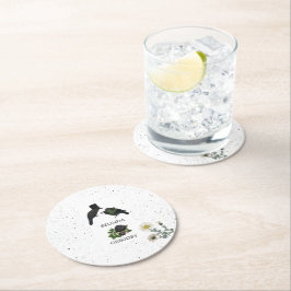 Gothic Halloween Black Ro Kråka Bröllop Underlägg Papper Rund