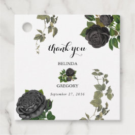 Gothic Halloween Black Ro White Bröllop Gåvor Etiketter