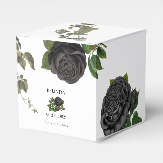 Gothic Halloween Black Ro White Bröllop Presentaskar (Framsidan Sidan)