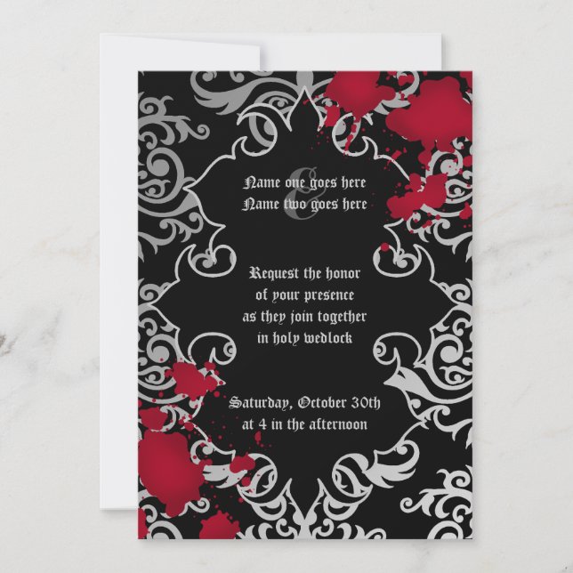 Gothic Halloween bröllop elegant Inbjudningar (Framsida)