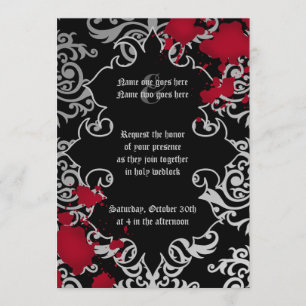 Gothic Halloween bröllop elegant Inbjudningar
