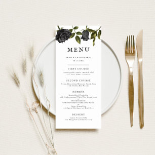 Gothic Halloween Bröllop Menu Vit Meny