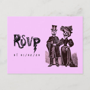 Gothic Halloween bröllop RSVP Vykort