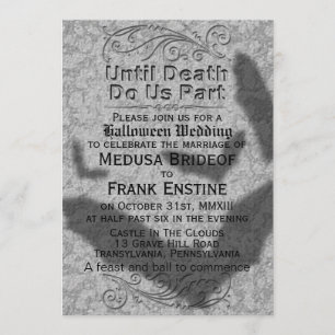 Gothic Halloween Bröllop Skugga för flygande Fla Inbjudningar