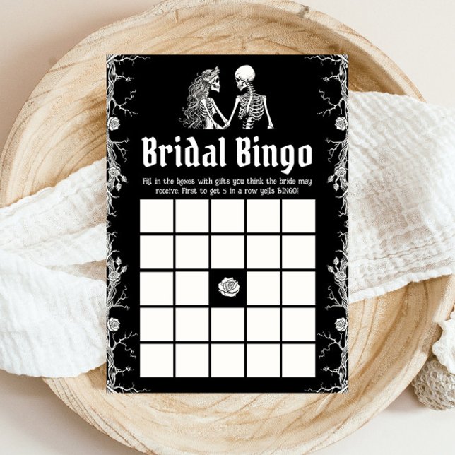 Gothic Halloween Bröllopsdusch Bröllop Bingo spel Inbjudningar (Skapare uppladdad)