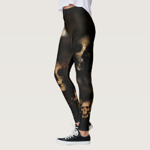 Gothic Halloween Döskallar Cemetery Leggings