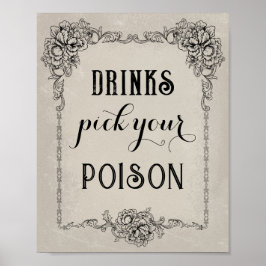 Gothic Halloween Editable Party-händelselogg Poster