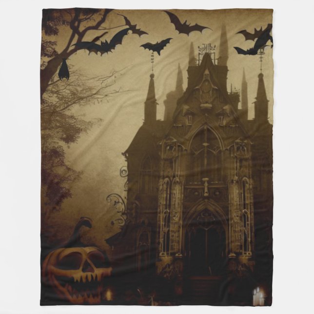Gothic/Halloween/fall/pumpkin Fleecefilt (Framsidan)