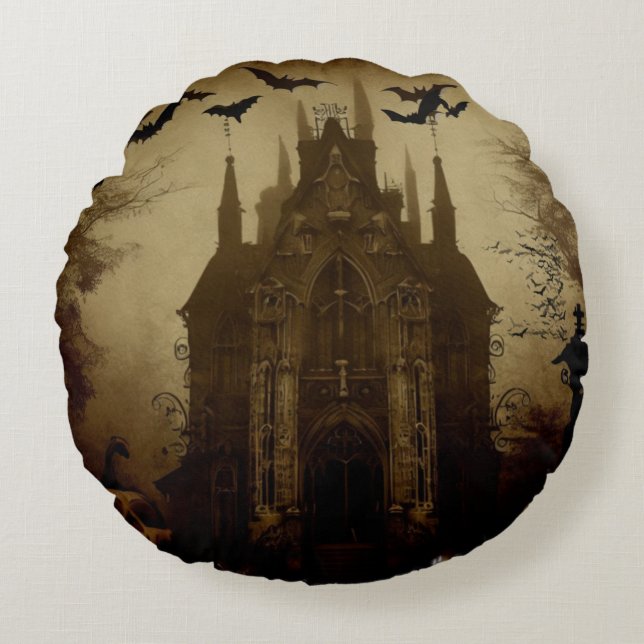 Gothic/Halloween/fall/pumpkin Rund Kudde (Framsidan)