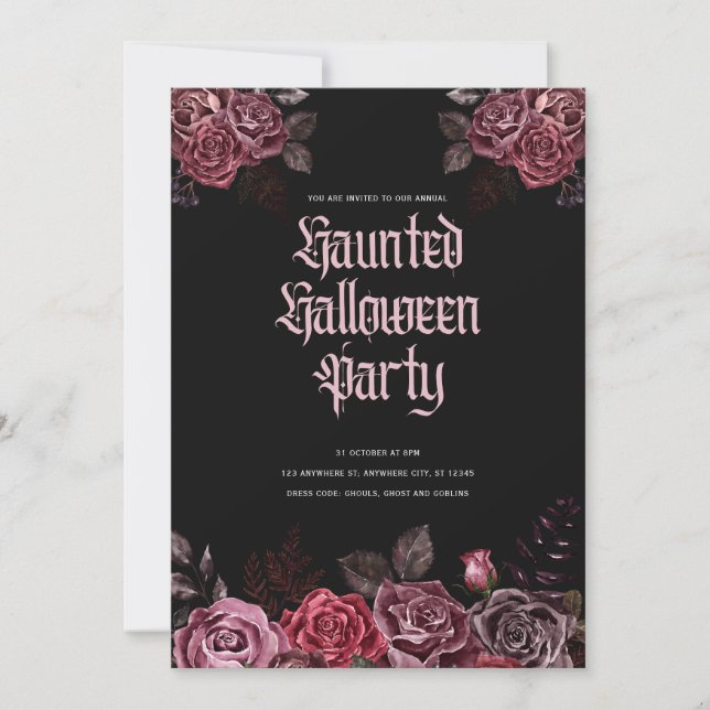 Gothic Halloween fest-inbjudan Inbjudningar (Framsida)
