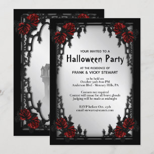 Gothic Halloween fest-inbjudan Inbjudningar
