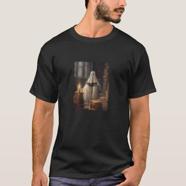 Gothic Halloween Ghost Viading Bok Window Mörk Ac T Shirt (Framsida)