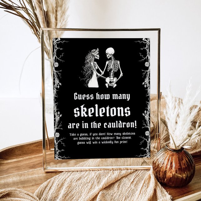 Gothic Halloween gissar hur många Skeletons spel Poster (Skapare uppladdad)