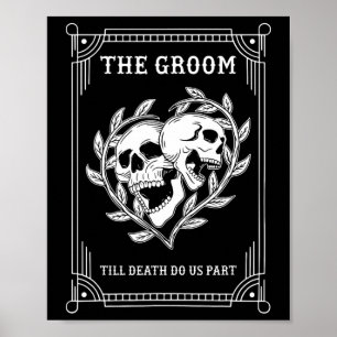 Gothic Halloween Groom Bride Bröllop Bachelorette Poster