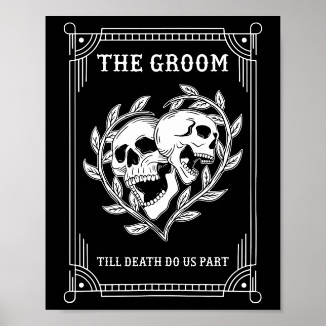 Gothic Halloween Groom Bride Bröllop Bachelorette Poster (Framsidan)