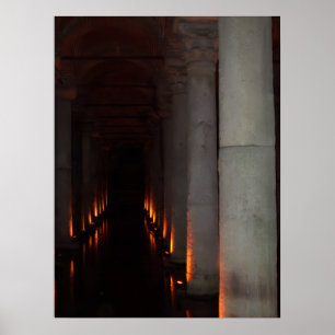 Gothic Halloween Hallway till helvetet Poster