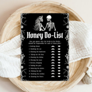 Gothic Halloween Honey Do List Bröllopsduschspel Inbjudningar