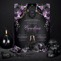 Gothic Halloween Lila Black Princess Quinceanera