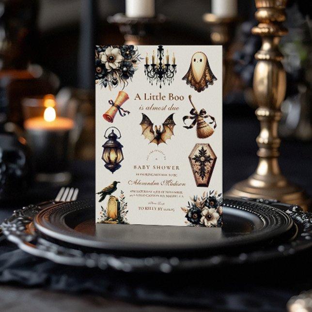 Gothic Halloween Little Boo Baby Shower Inbjudningar (Skapare uppladdad)