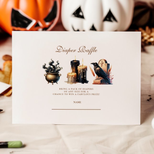 Gothic Halloween Little Boo Diapper Raffle Tilläggskort (Skapare uppladdad)