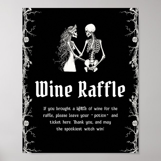 Gothic Halloween Möhippa Vin Raffle-skylt Poster (Framsidan)
