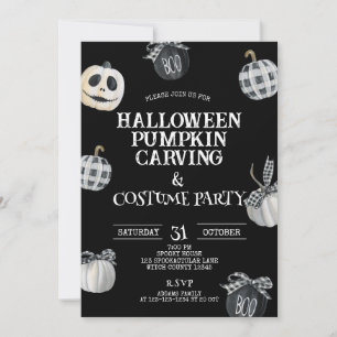 Gothic Halloween Pumpkin Carving & Costume Party Inbjudningar
