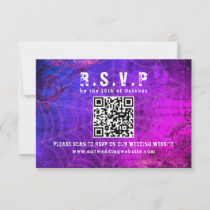Gothic Halloween QR Code Bröllop OSA Kort