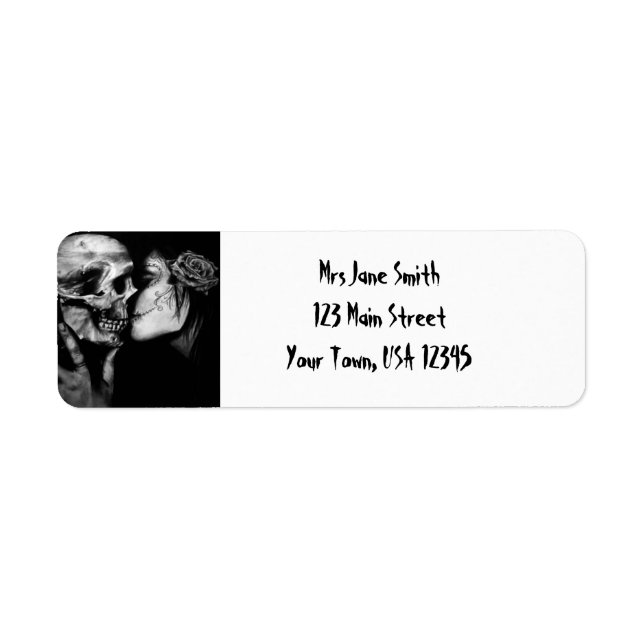 Gothic Halloween Returadress Etikett (Framsidan)