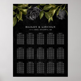 Gothic Halloween-sittdiagram i Bröllop Poster