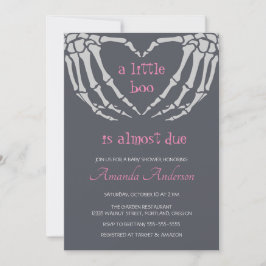 Gothic Halloween Skeleton Händer Girl Baby Shower Inbjudningar