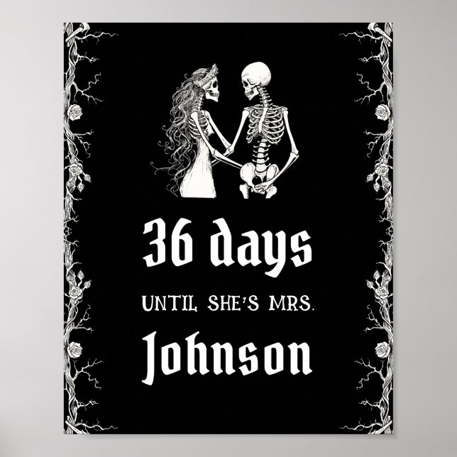 Gothic Halloween Skeleton tills hon är Mrs. Poster (Framsidan)