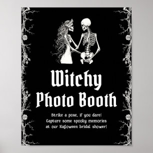 Gothic Halloween Skeleton Witchy Photo Booth-tecke Poster