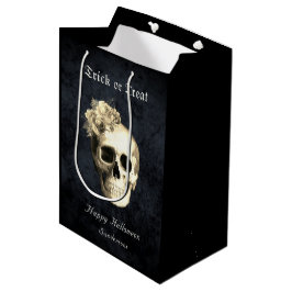 Gothic Halloween Skull Vit ros Personlig