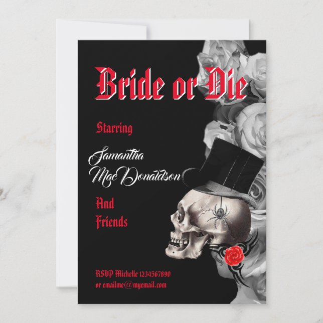 Gothic Halloween stil-bakteriorettfest Inbjudningar (Framsida)