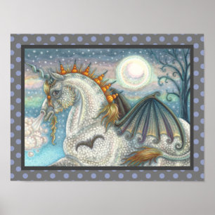 GOTHIC HALLOWEEN UNICORN WITH FLADDERMUS VINGAR, H POSTER